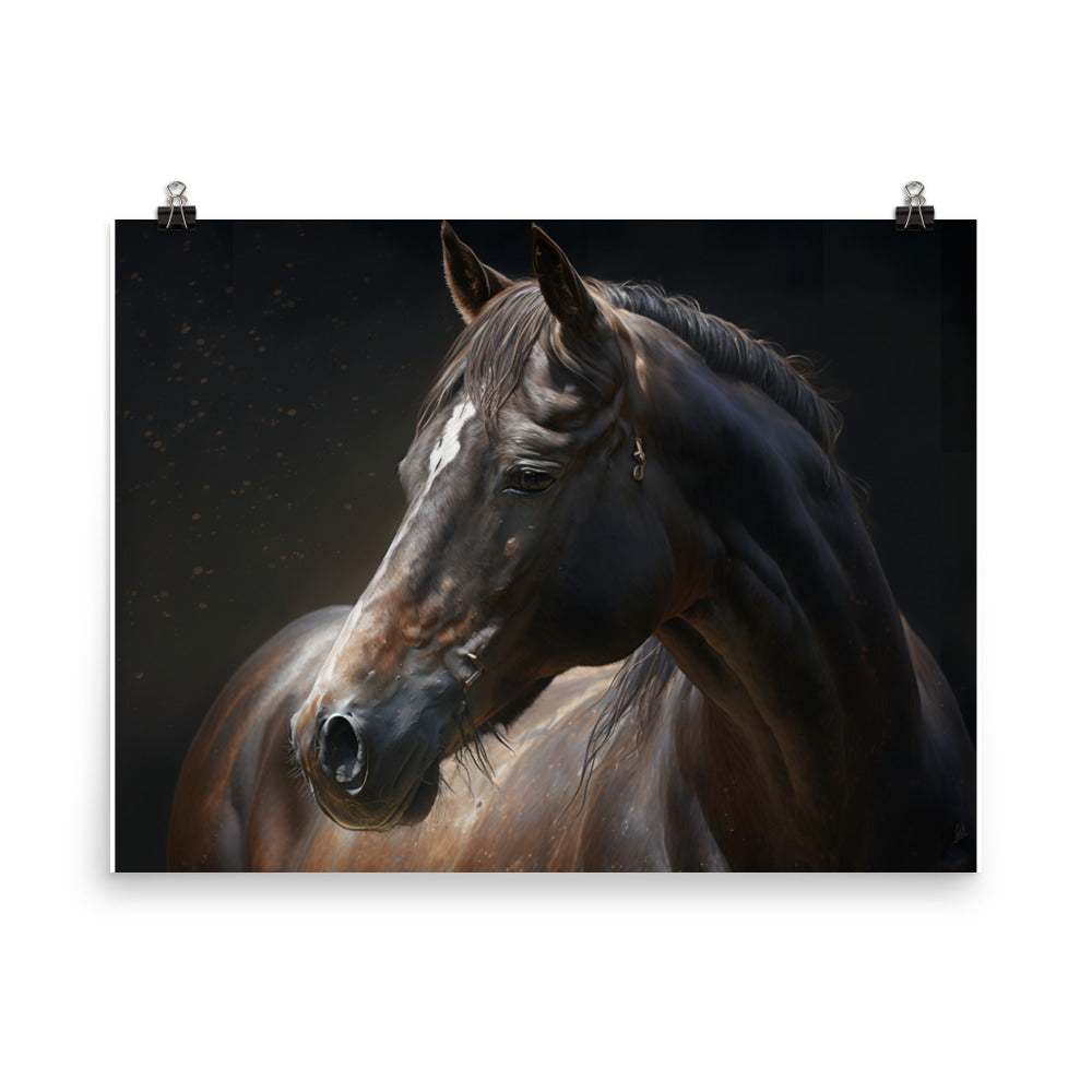 Horse in oil painting photo paper poster - Posterfy.AI