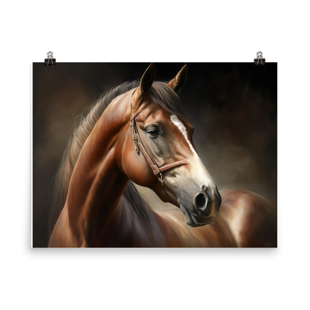 Horse in oil painting photo paper poster - Posterfy.AI