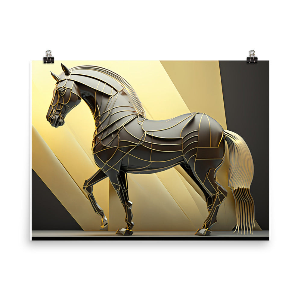Horse in art deco photo paper poster - Posterfy.AI