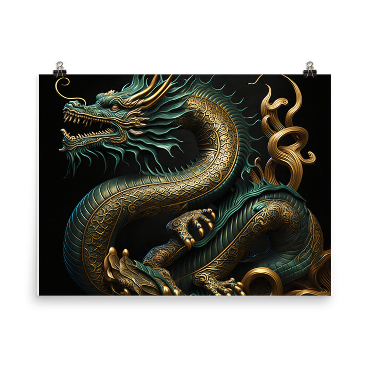 Dragon in art deco photo paper poster - Posterfy.AI