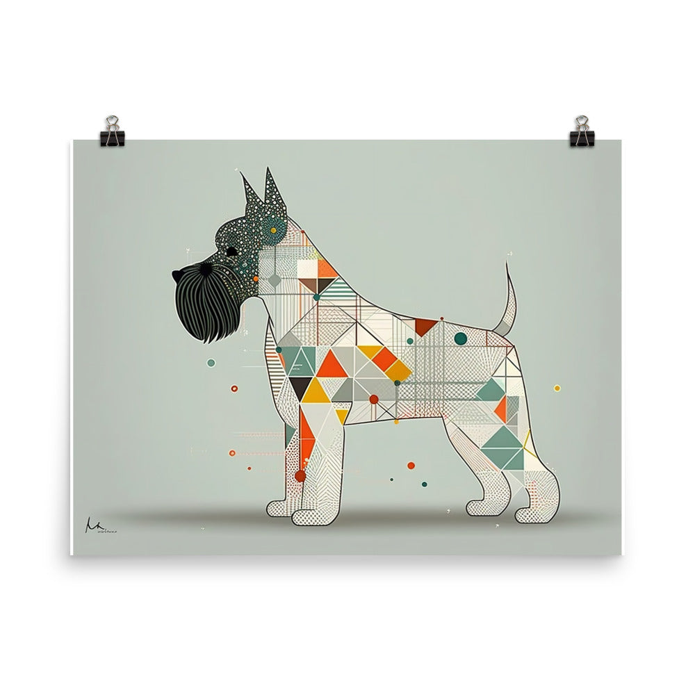 Schnauzer in simple abstract style photo paper poster - Posterfy.AI