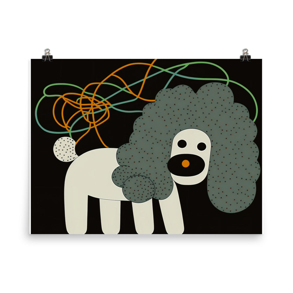 Poodle in simple abstract style photo paper poster - Posterfy.AI