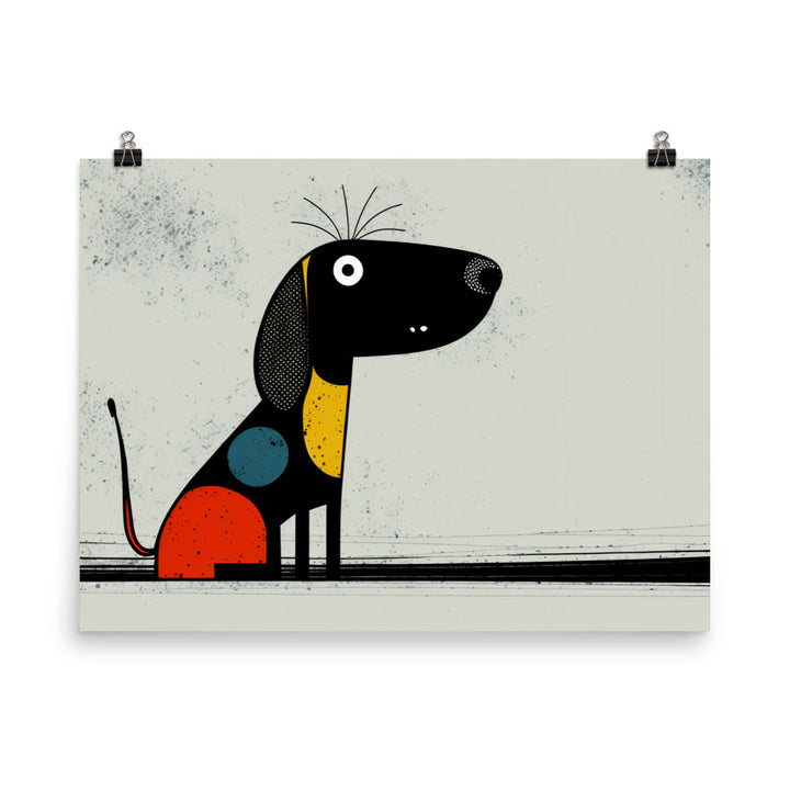 Dog in abstract simple style photo paper poster - Posterfy.AI