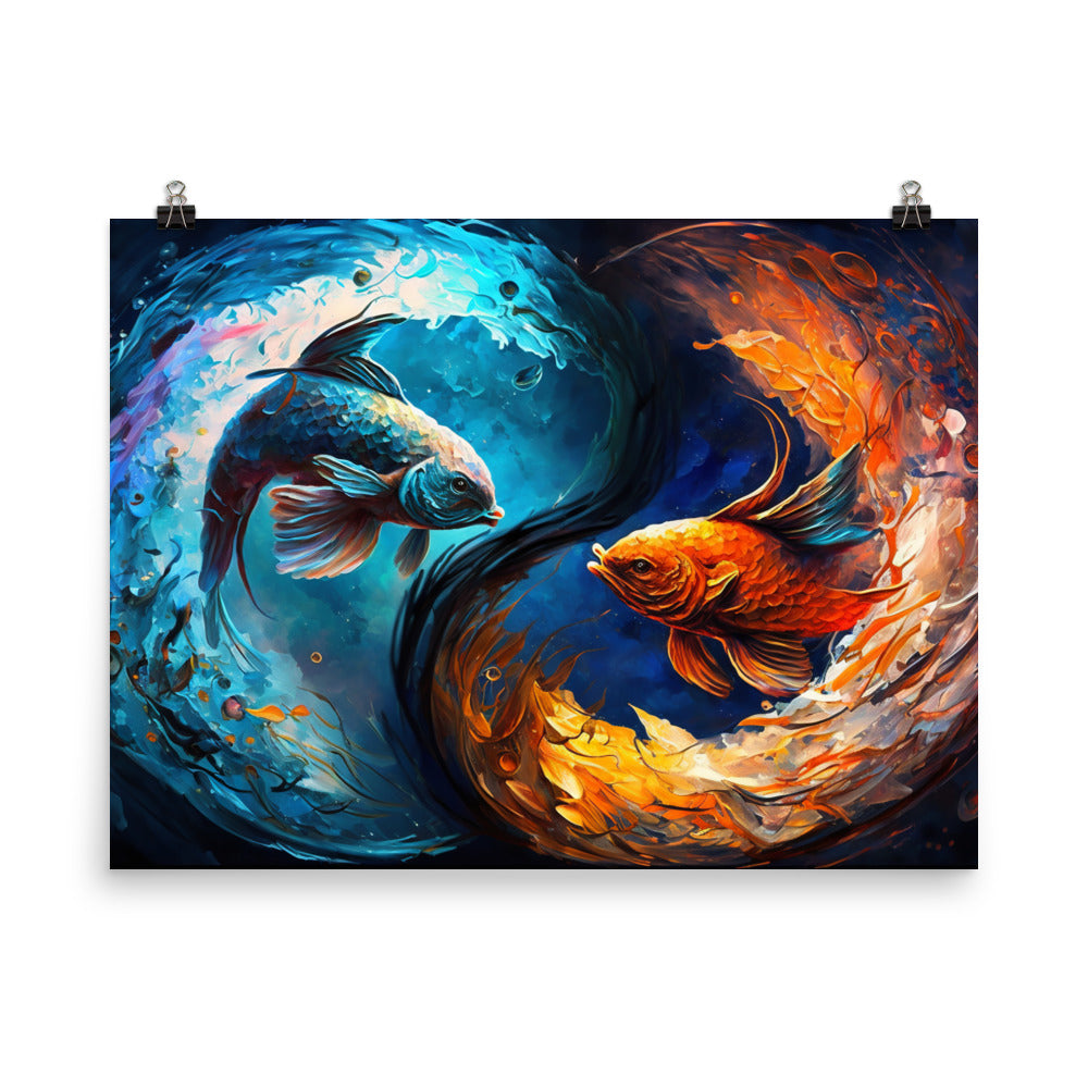 Pisces in surreal artistic colorful style photo paper poster - Posterfy.AI