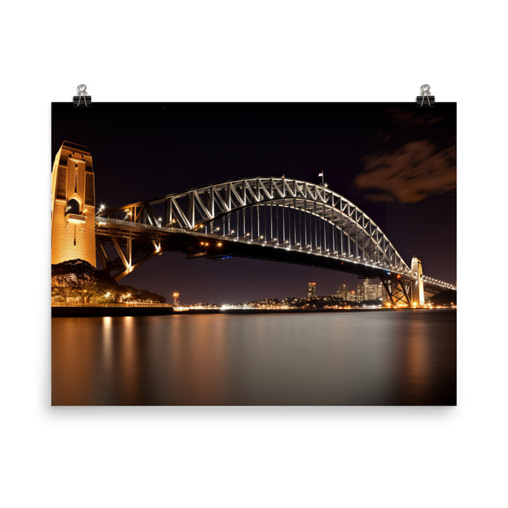 Sydney Harbour at Night photo paper poster - Posterfy.AI