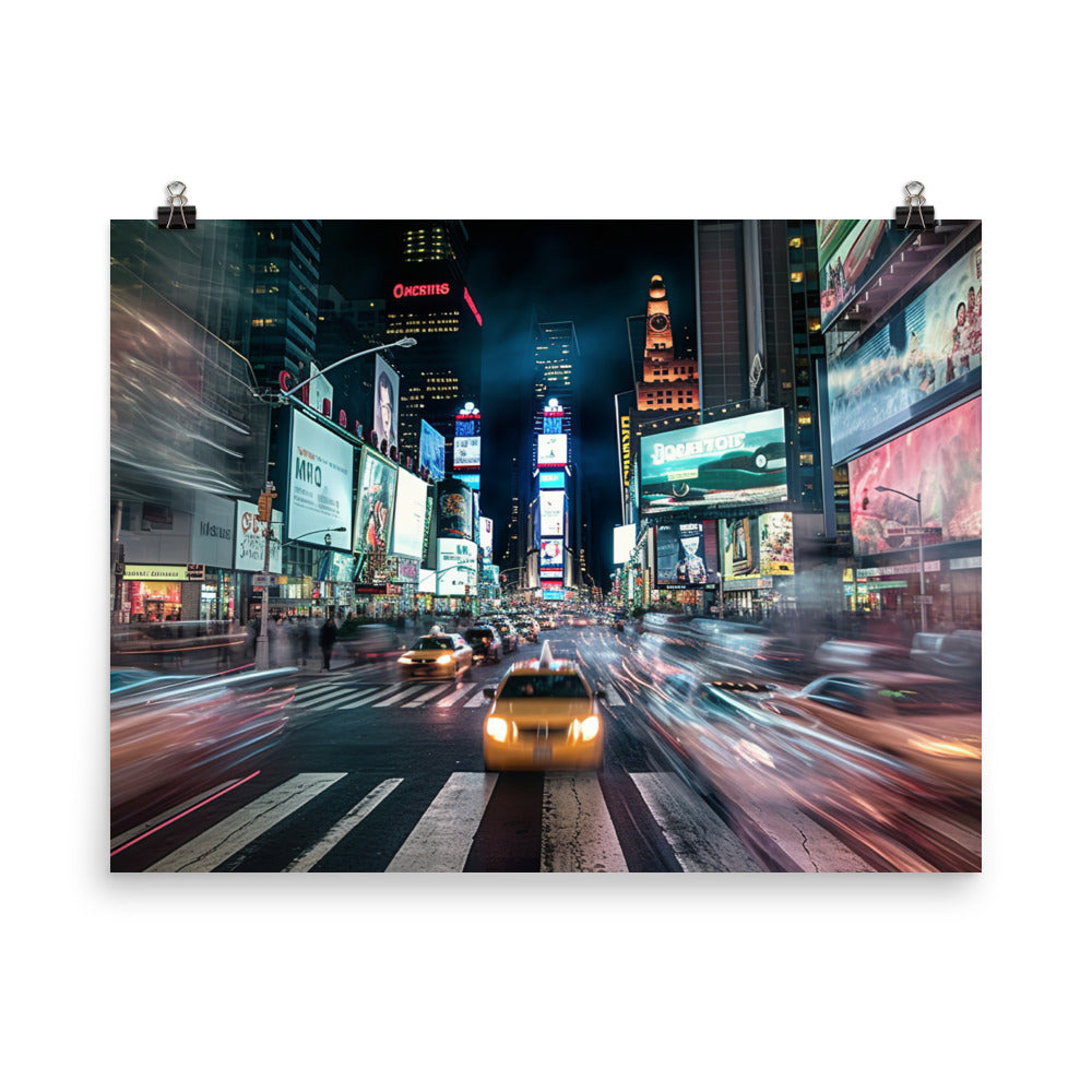 Times Square - Bright lights, big city photo paper poster - Posterfy.AI