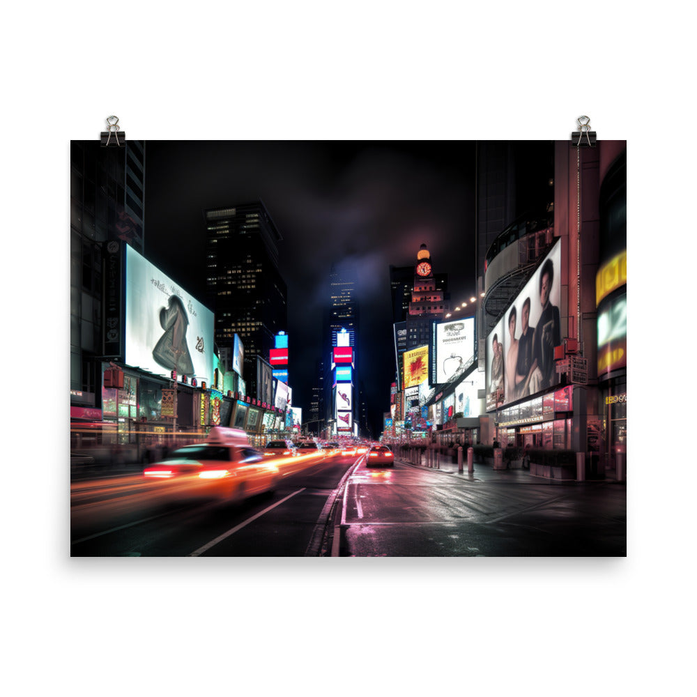 Times Square - Bright lights, big city photo paper poster - Posterfy.AI