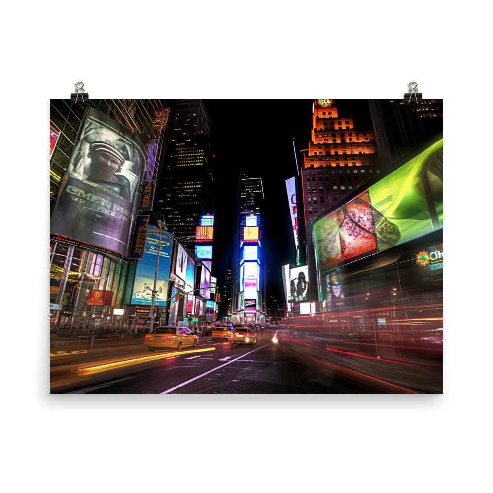 Times Square - Bright lights, big city photo paper poster - Posterfy.AI