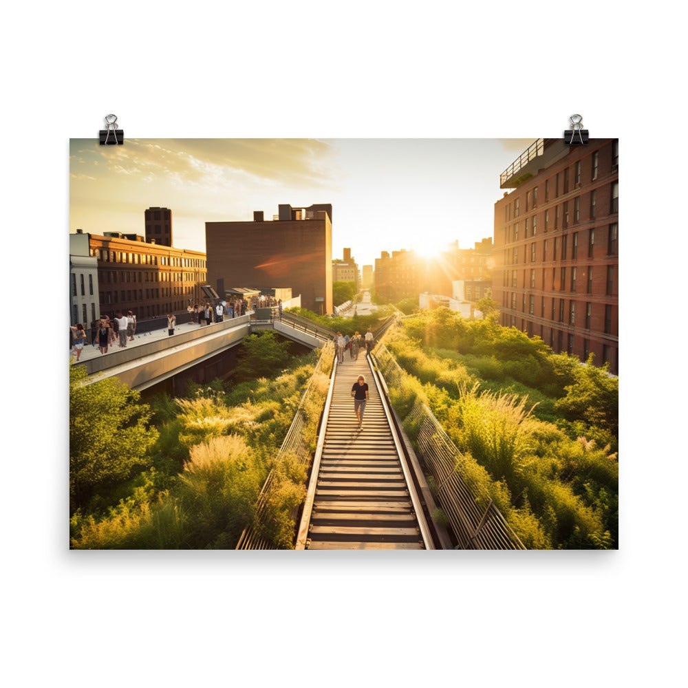 The High Line - A unique urban park in the sky photo paper poster - Posterfy.AI