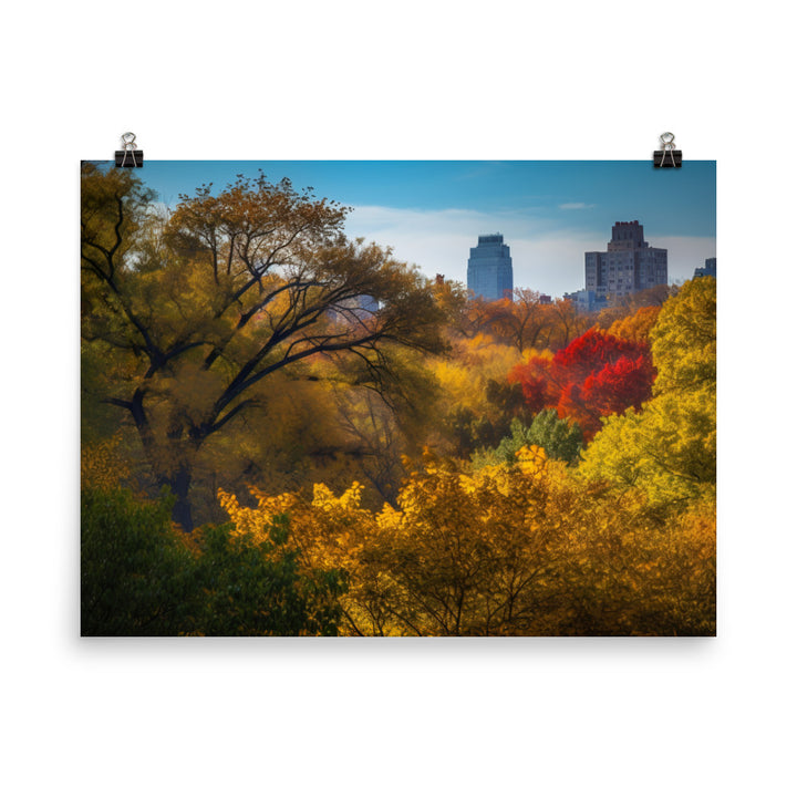 The Colors of Autumn in Central Park, New York City photo paper poster - Posterfy.AI