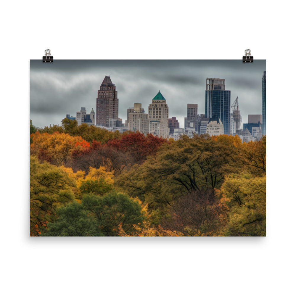 The Colors of Autumn in Central Park, New York City photo paper poster - Posterfy.AI