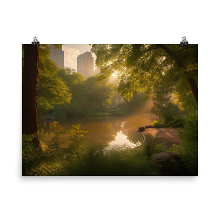 Central Park - A serene oasis in the heart of the city photo paper poster - Posterfy.AI