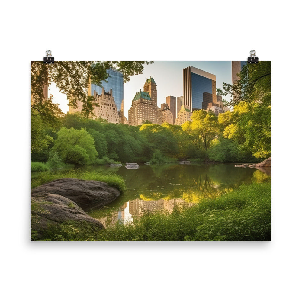 Central Park - A serene oasis in the heart of the city photo paper poster - Posterfy.AI