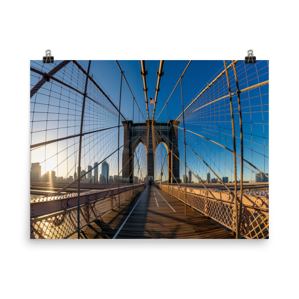 Brooklyn Bridge - A marvel of engineering and design photo paper poster - Posterfy.AI