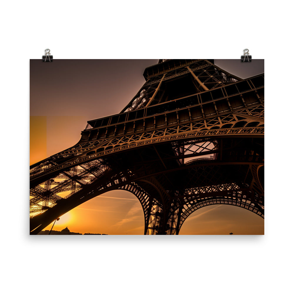 The Eiffel Tower at Sunset photo paper poster - Posterfy.AI
