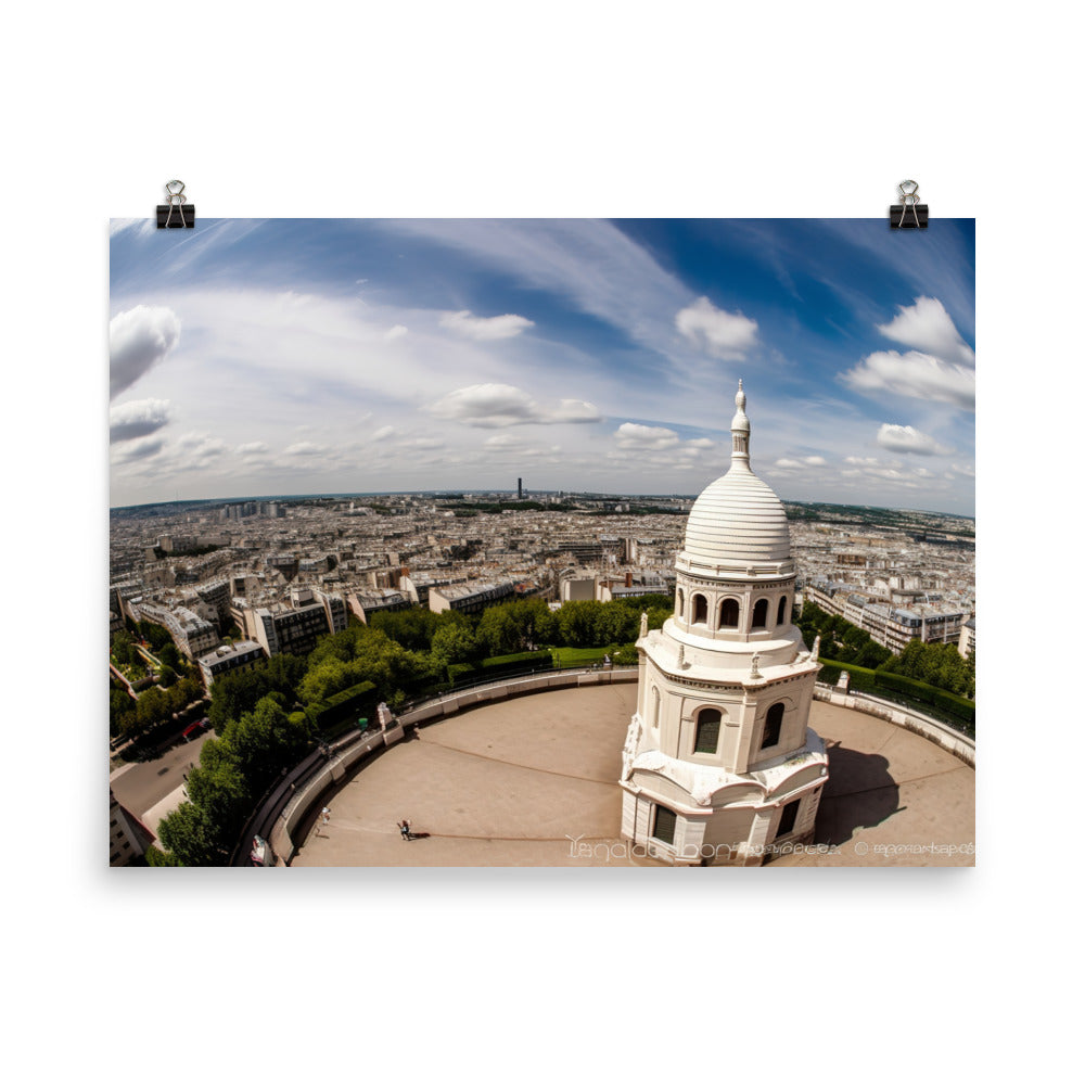 Sacr Cur Basilica - A Stunning View of Paris photo paper poster - Posterfy.AI