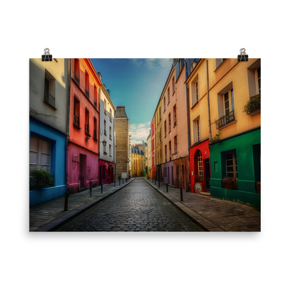 Rue Crmieux - The Most Colorful Street in Paris photo paper poster - Posterfy.AI