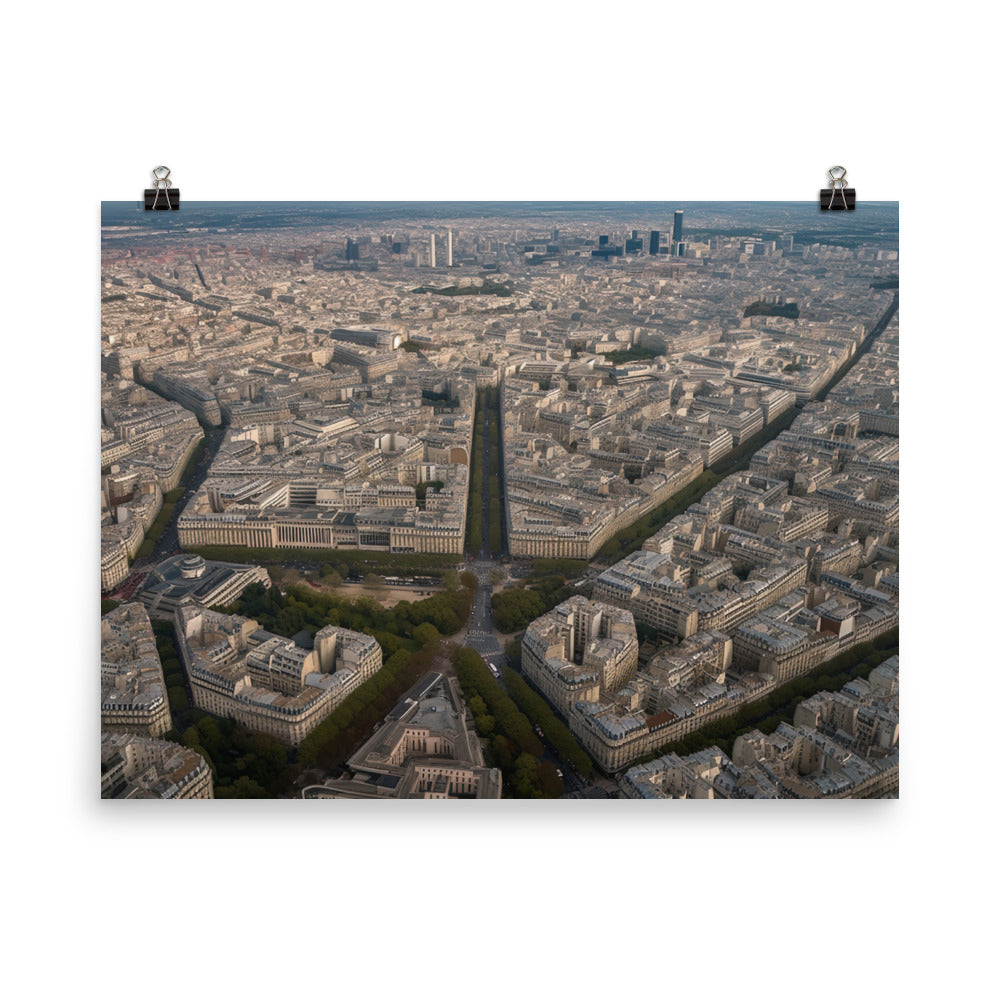 Aerial Paris photo paper poster - Posterfy.AI