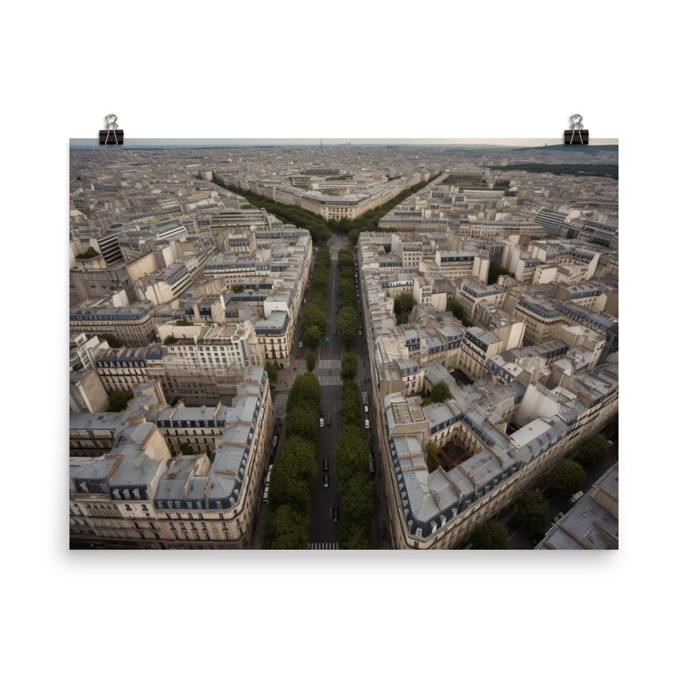 Aerial Paris photo paper poster - Posterfy.AI