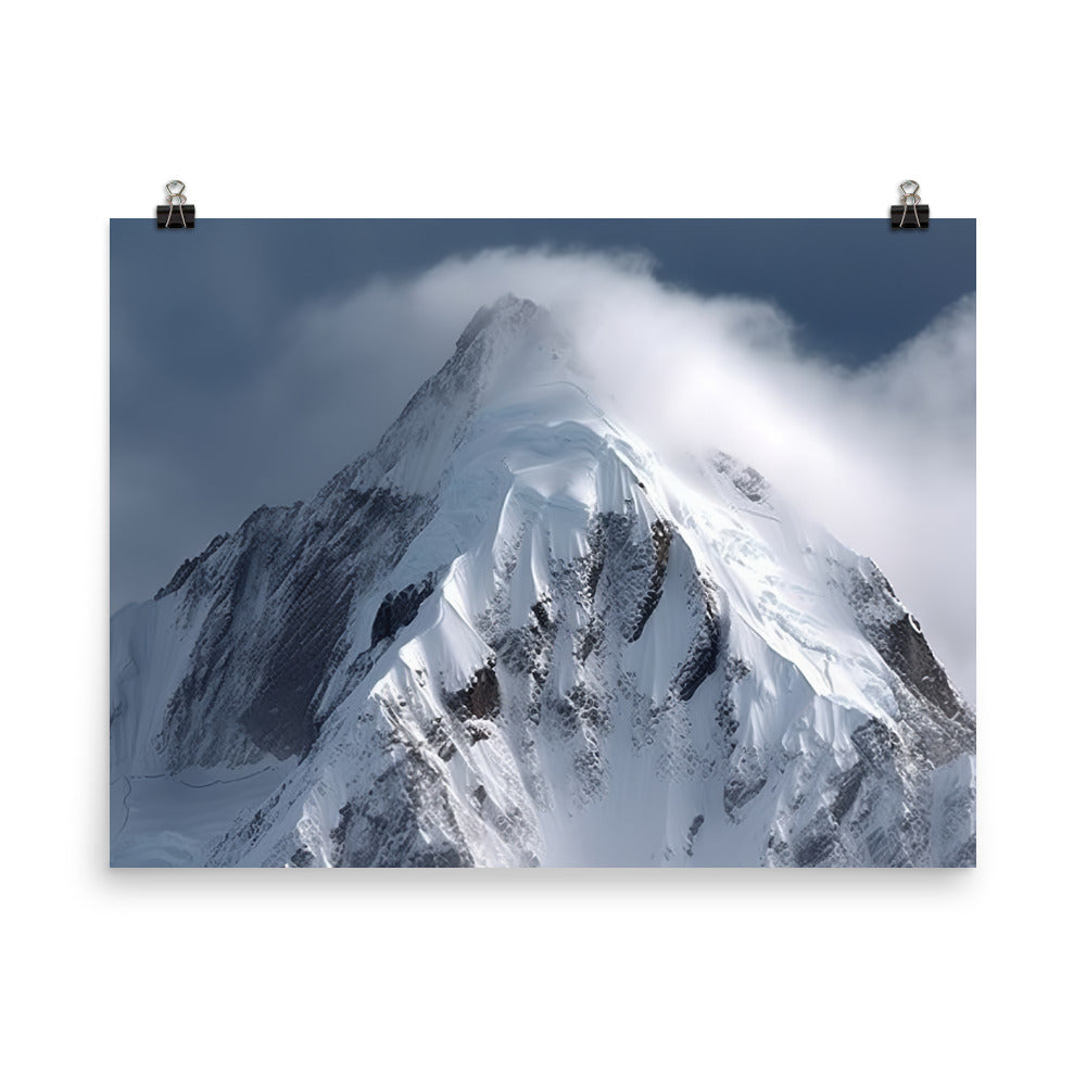 Snowy Mountain Peak photo paper poster - Posterfy.AI