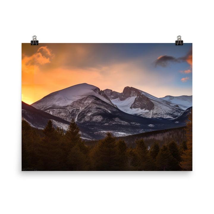 Majestic Rocky Mountain Scenery photo paper poster - Posterfy.AI