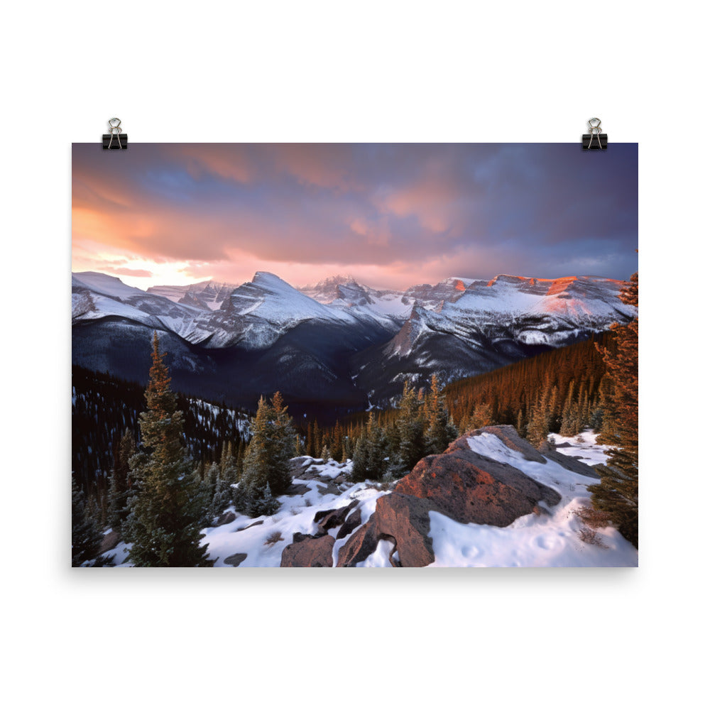 Majestic Rocky Mountain Scenery photo paper poster - Posterfy.AI