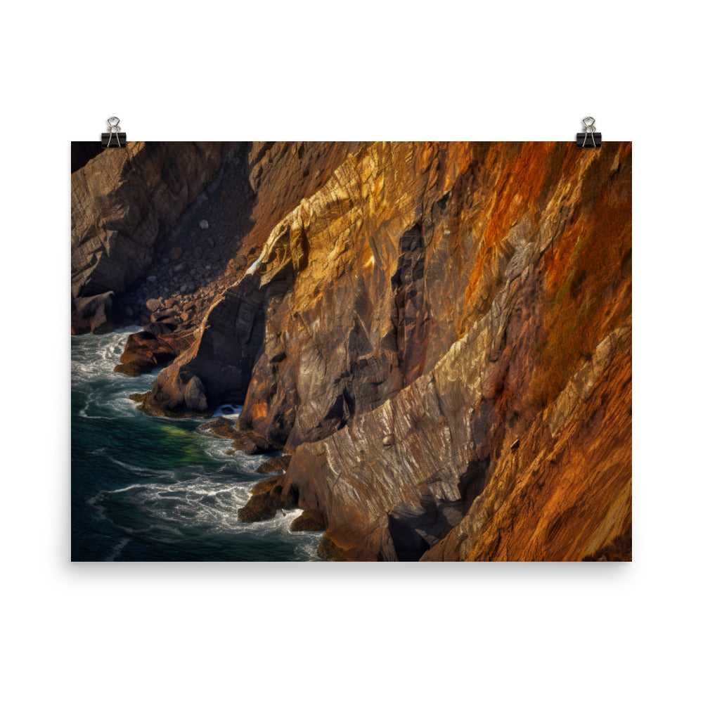 Dramatic Coastal Cliffs photo paper poster - Posterfy.AI