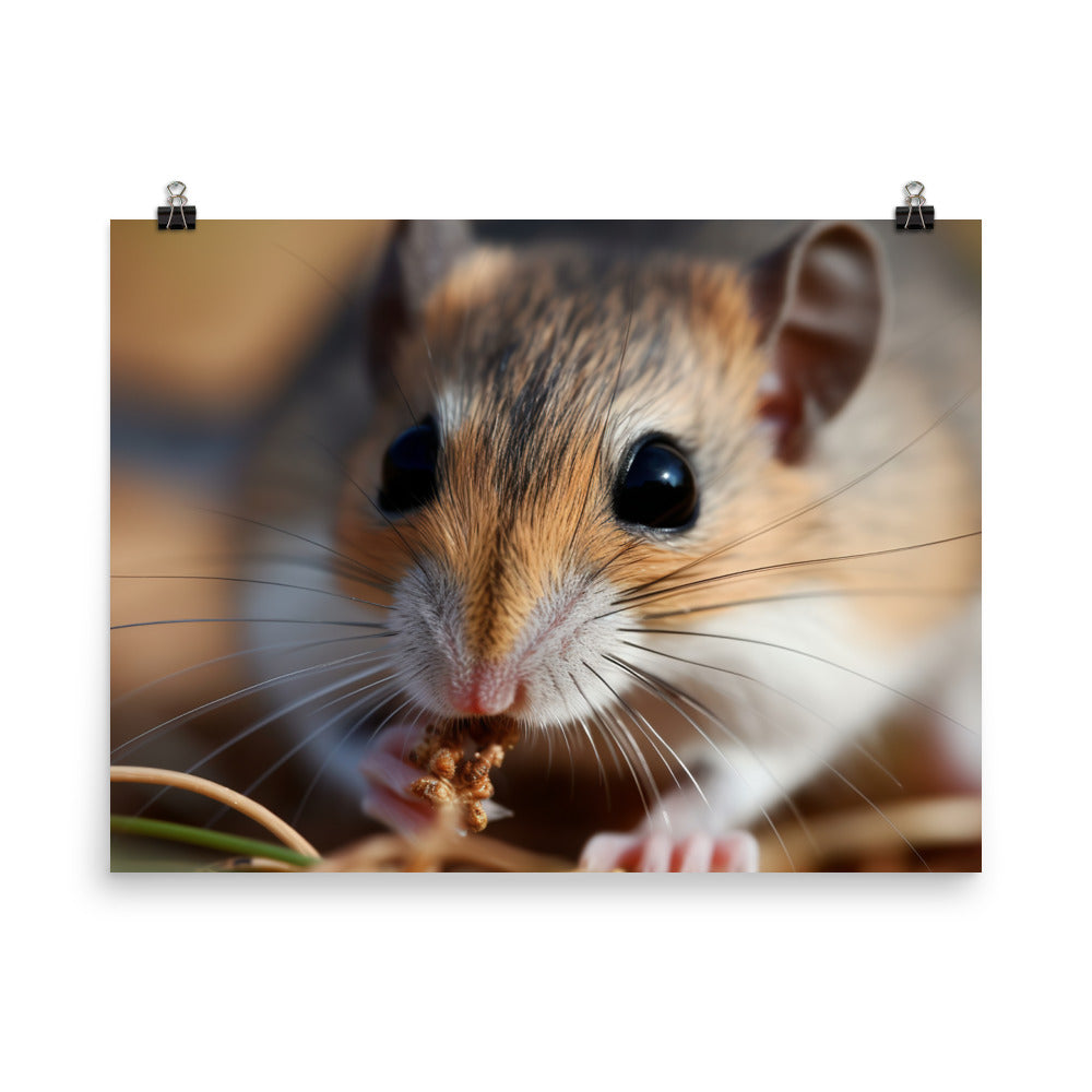 Kangaroo Rat Snacking on a Seed photo paper poster - Posterfy.AI