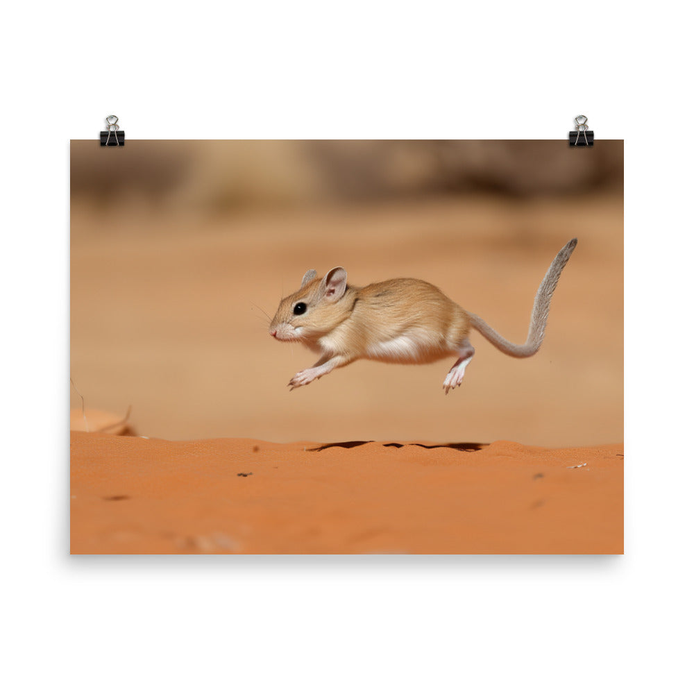 Kangaroo Rat Hopping for Joy photo paper poster - Posterfy.AI