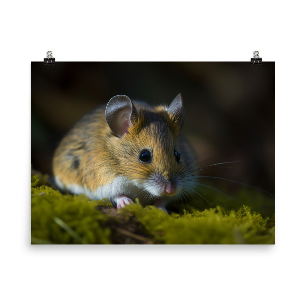 A peaceful moment with the Yellow necked Mouse photo paper poster - Posterfy.AI