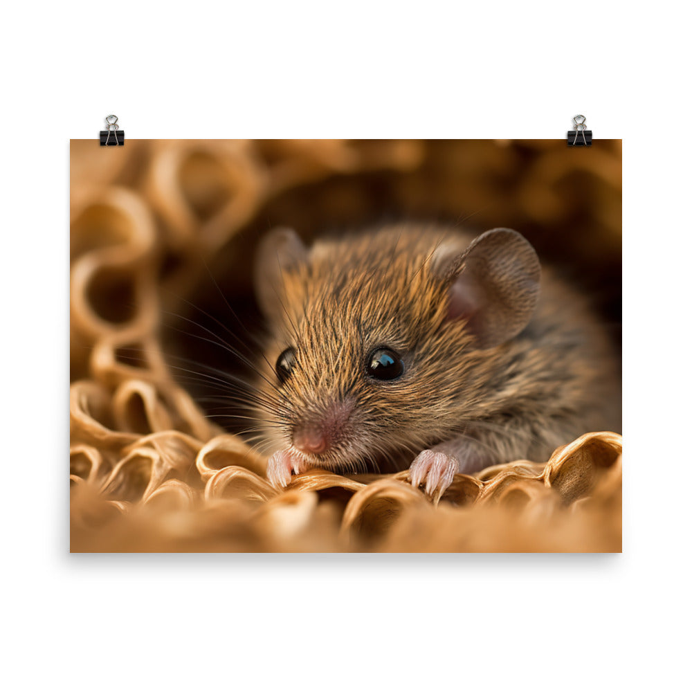 Adorable House Mouse Close-Up photo paper poster - Posterfy.AI