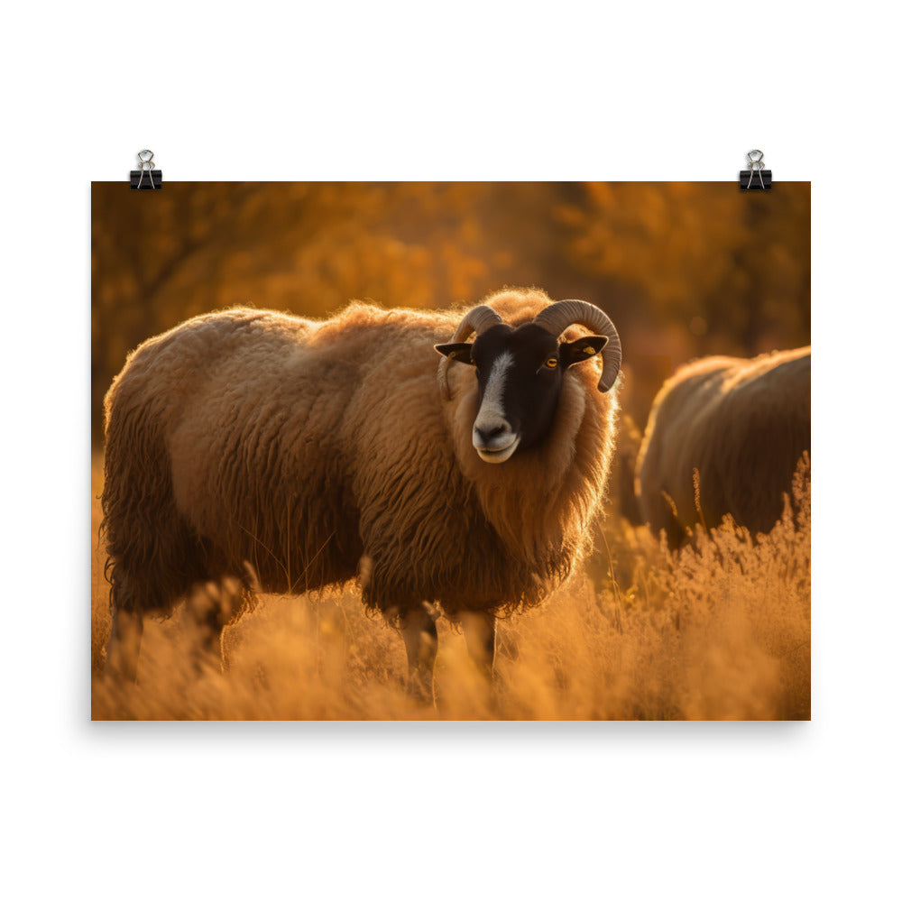 Adorable Lincoln Sheep Grazing photo paper poster - Posterfy.AI