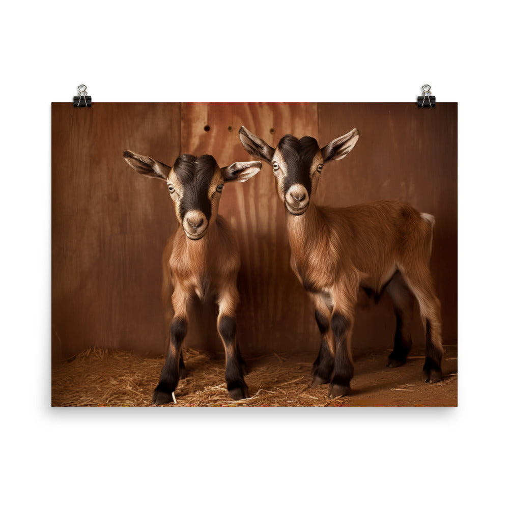 Nubian Goat Kids photo paper poster - Posterfy.AI