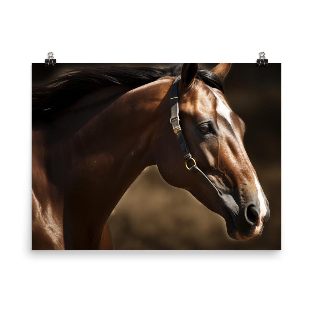 Racing Stallion in Stunning Detail photo paper poster - Posterfy.AI
