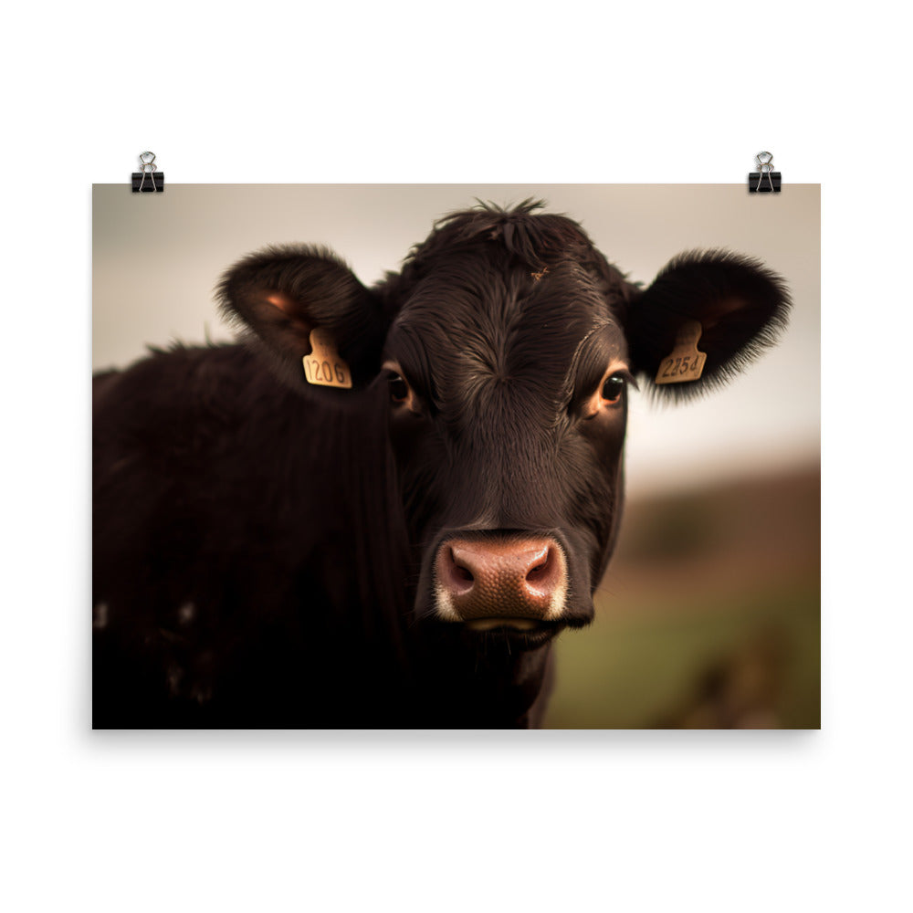 Angus cow portrait photo paper poster - Posterfy.AI