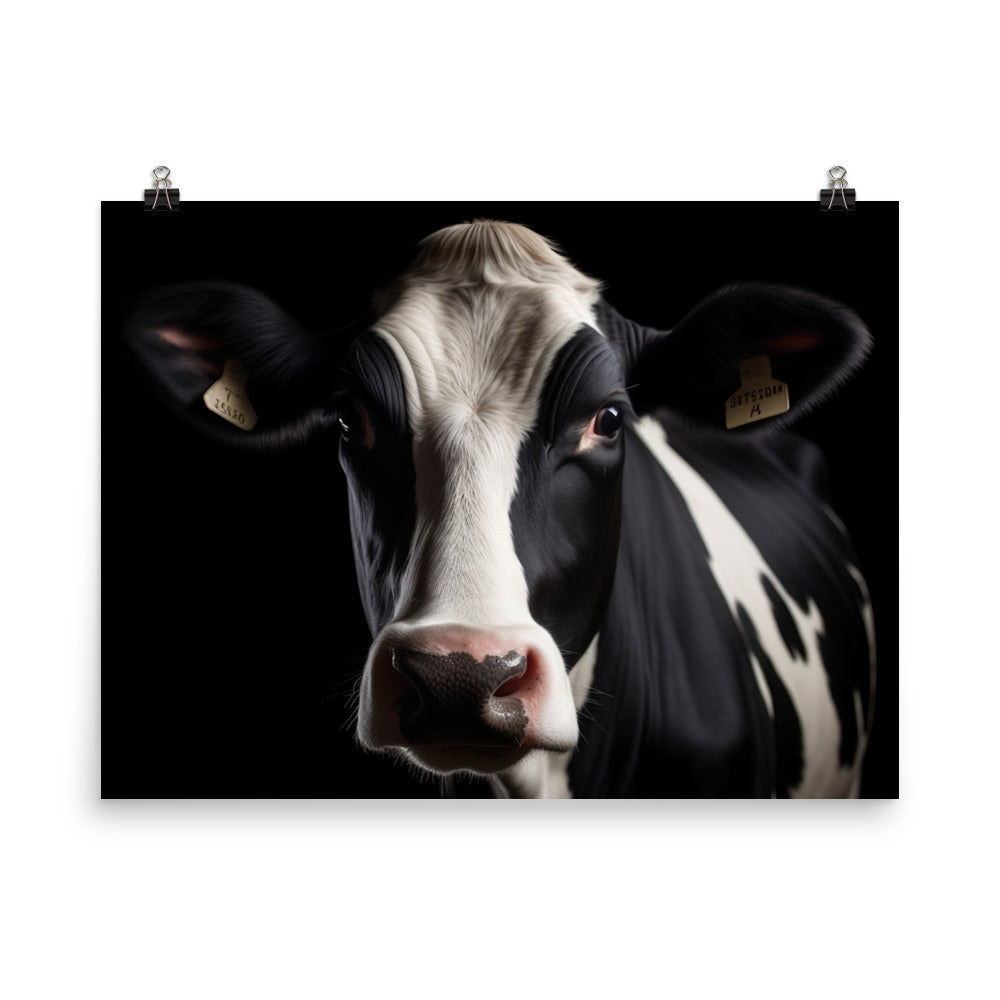 Portrait of a Holstein Cow photo paper poster - Posterfy.AI