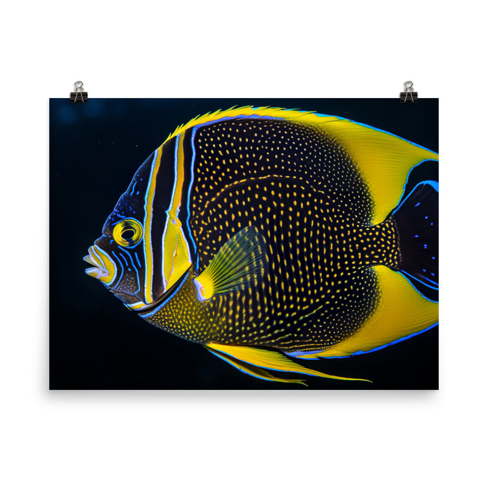 A Close-Up of a Striking Angelfish PhotoRoom Photo paper poster - Posterfy.AI