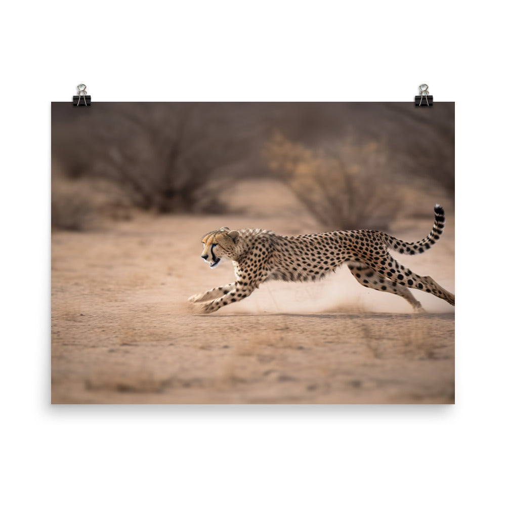 Cheetah in Action Photo paper poster - Posterfy.AI