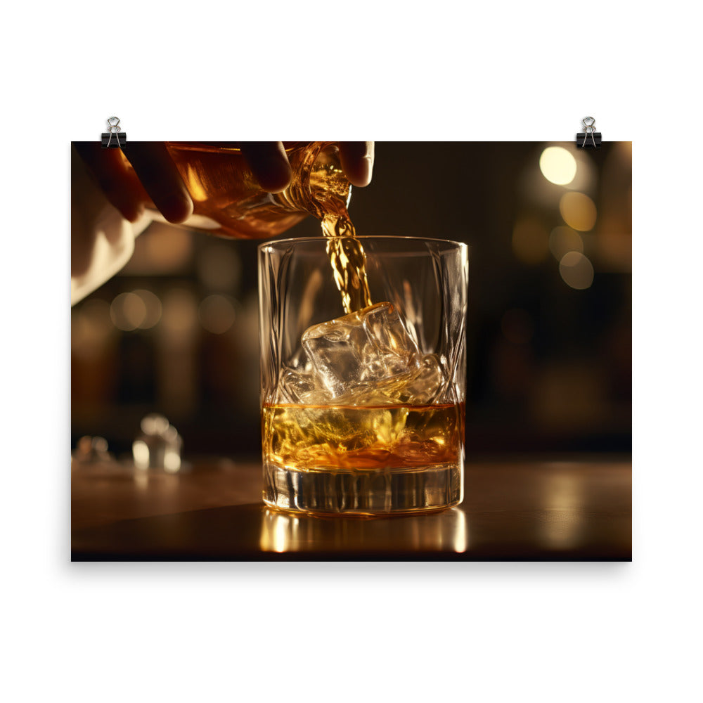 Whiskey in Action photo paper poster - Posterfy.AI