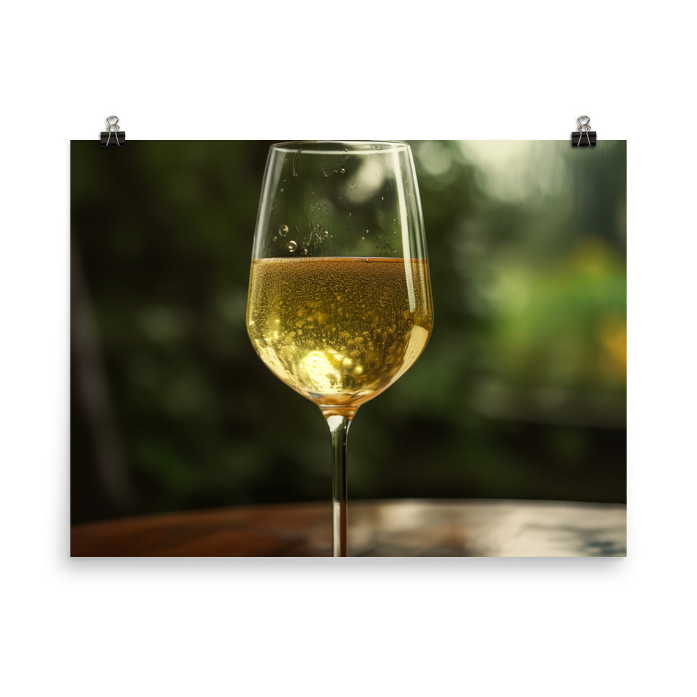 A Crisp and Refreshing Glass of Chardonnay photo paper poster - Posterfy.AI