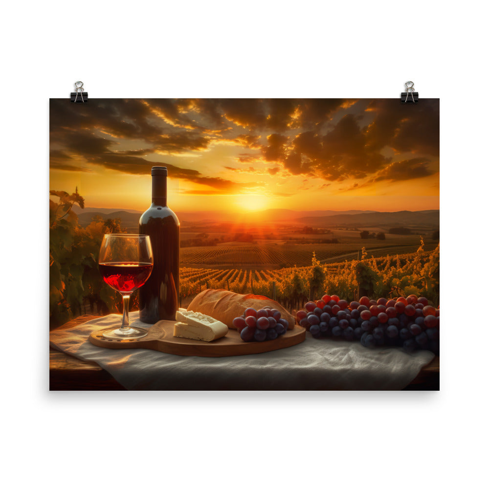A Lush and Fruity Red Wine photo paper poster - Posterfy.AI