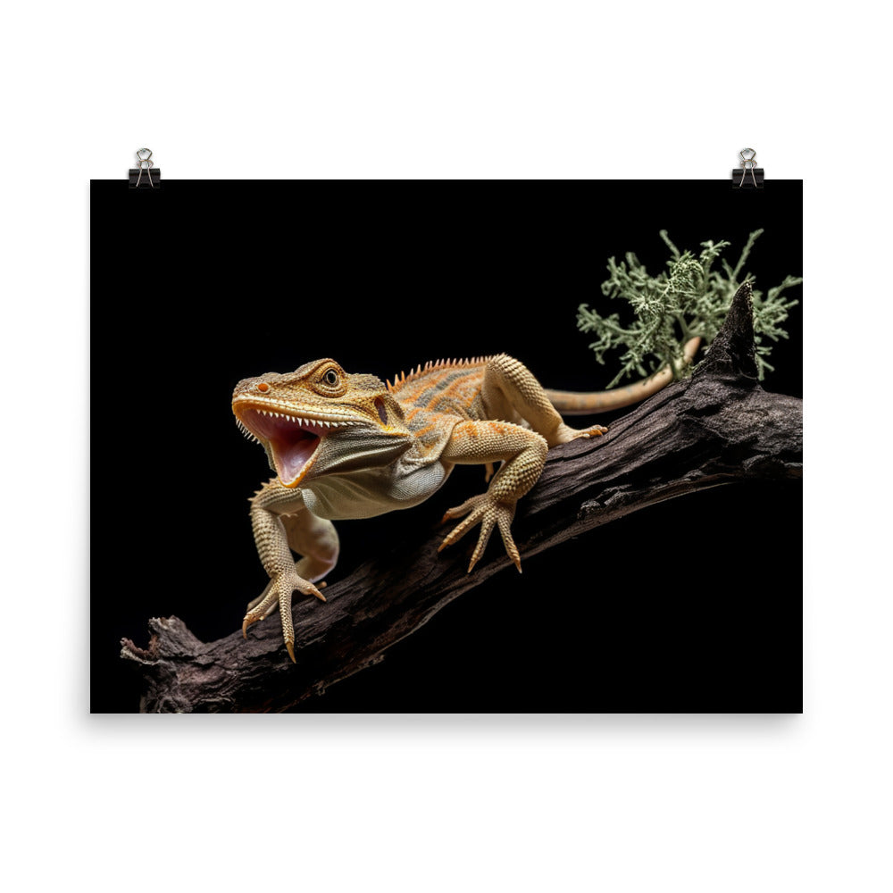 Bearded Dragon in Action photo paper poster - Posterfy.AI