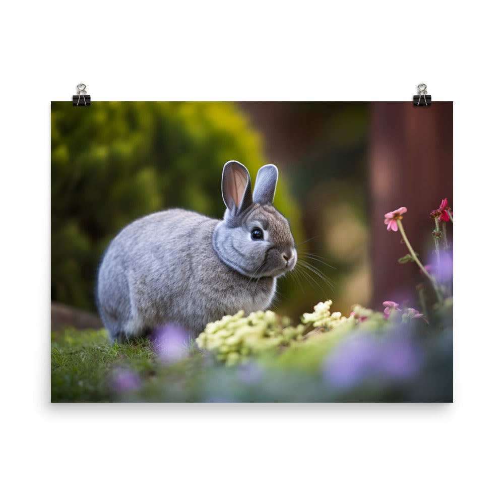 Outdoor Adventures - Netherland Dwarf in the Garden photo paper poster - Posterfy.AI