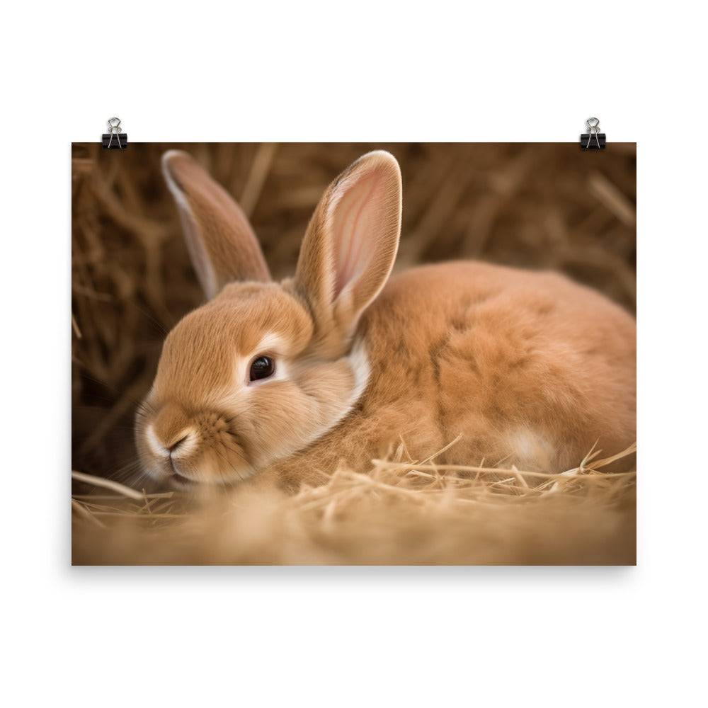 Mini Rex Bunny - Snuggled up for a Nap photo paper poster - Posterfy.AI