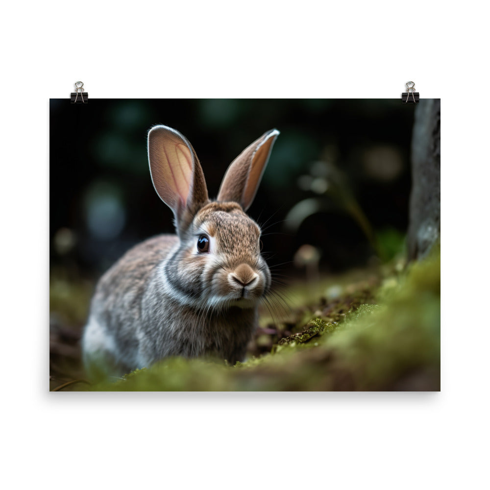 Mini Rex Bunny - Exploring the Outdoors photo paper poster - Posterfy.AI