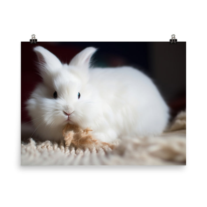 Angora Rabbit Playtime photo paper poster - Posterfy.AI