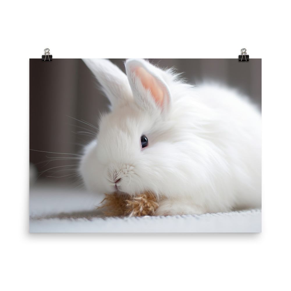 Angora Rabbit Playtime photo paper poster - Posterfy.AI