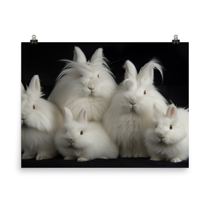 Angora Rabbit Family photo paper poster - Posterfy.AI