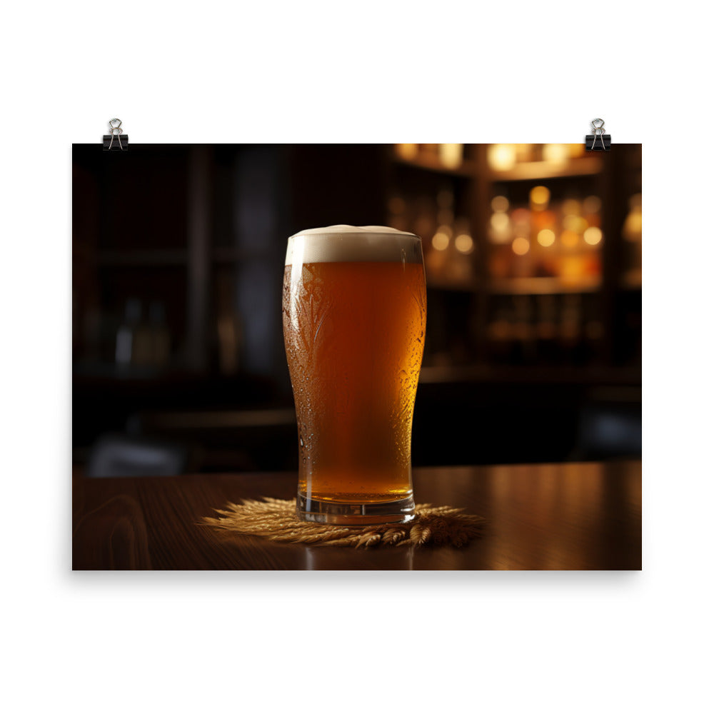 Frosty Pint of Wheat Beer photo paper poster - Posterfy.AI
