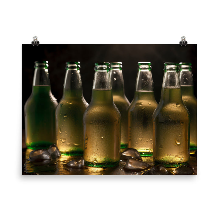 Refreshing Pilsners on ice photo paper poster - Posterfy.AI